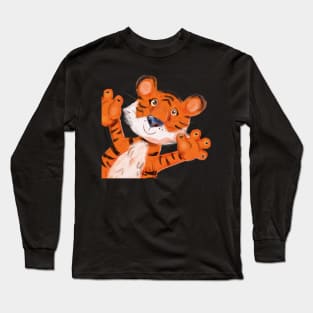 Happy tiger says hi Long Sleeve T-Shirt